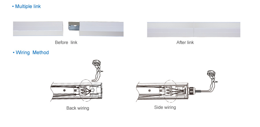 multiple linkable 120mm led batten replacing traditional T8 fluorescent